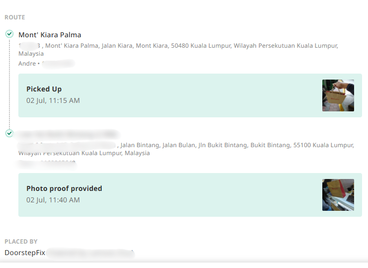 DoorstepFix rider pickup Mont Kiara
