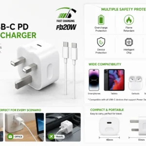 ANG-TC76A 20W USB-C PD Travel Charger | Type C to Type C
