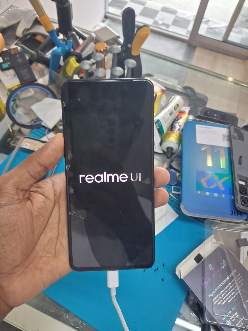 Realme 12+ 5G before battery replacement at Maju 14 Kuchai Lama Kuala Lumpur